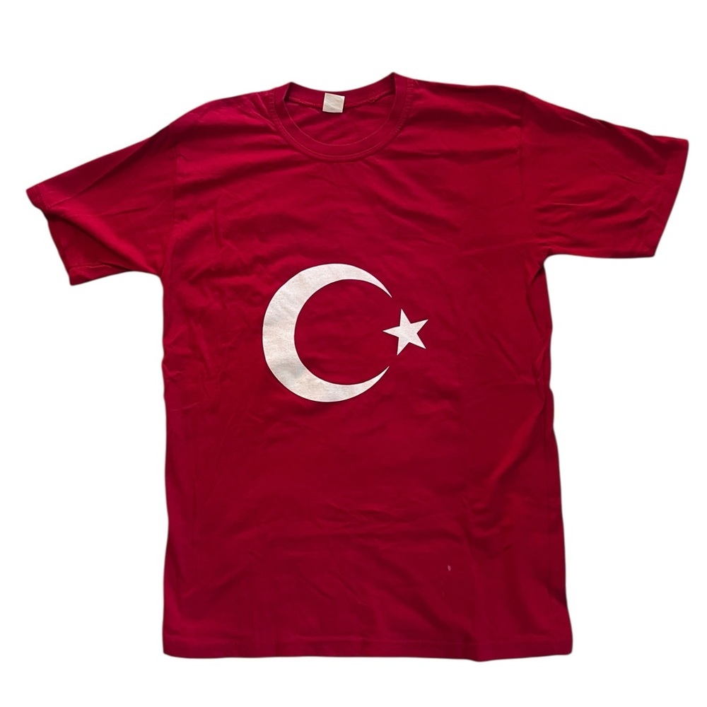 Turkish flag T-shirt size XL 100% cotton, red, white